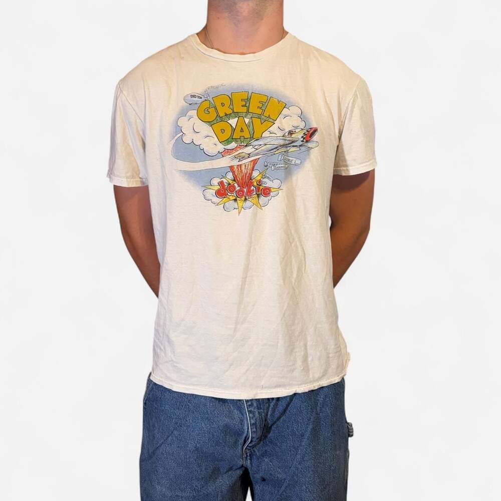 Green Day Dookie Graphic T-Shirt White Large